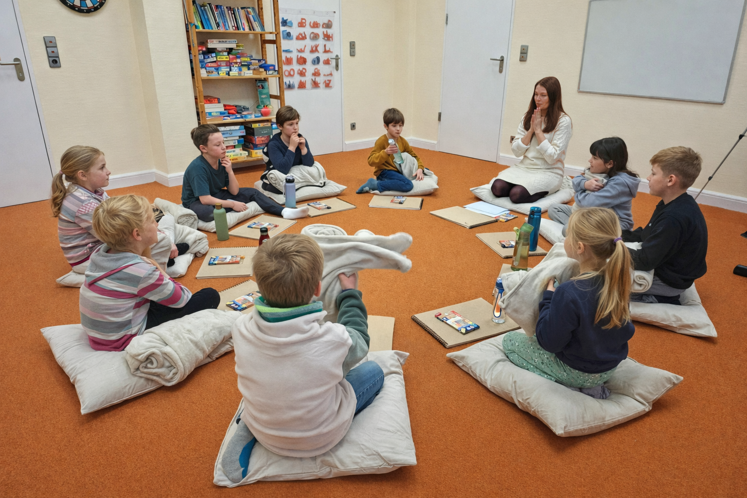 Kinder beim Schulworkshop in Berlin